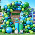 FunHot Blue Green Balloon Arch Kit, Dinosaur Balloon Garland Kit with Fruit Green Dark Navy Blue Latex Balloons for Boys Baby Shower Jungle Safari Kids Dinosaur Themed Birthday Party Decorations