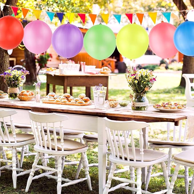 RUBFAC 80Pcs Punch Balloons, Party Favors for Kids, Thickened Heavy Duty Neon Punching Bounce Balloon for Easter Egg Fillers,Birthday Party Goodie Bag Stuffers Exciting Outdoor Play Supply