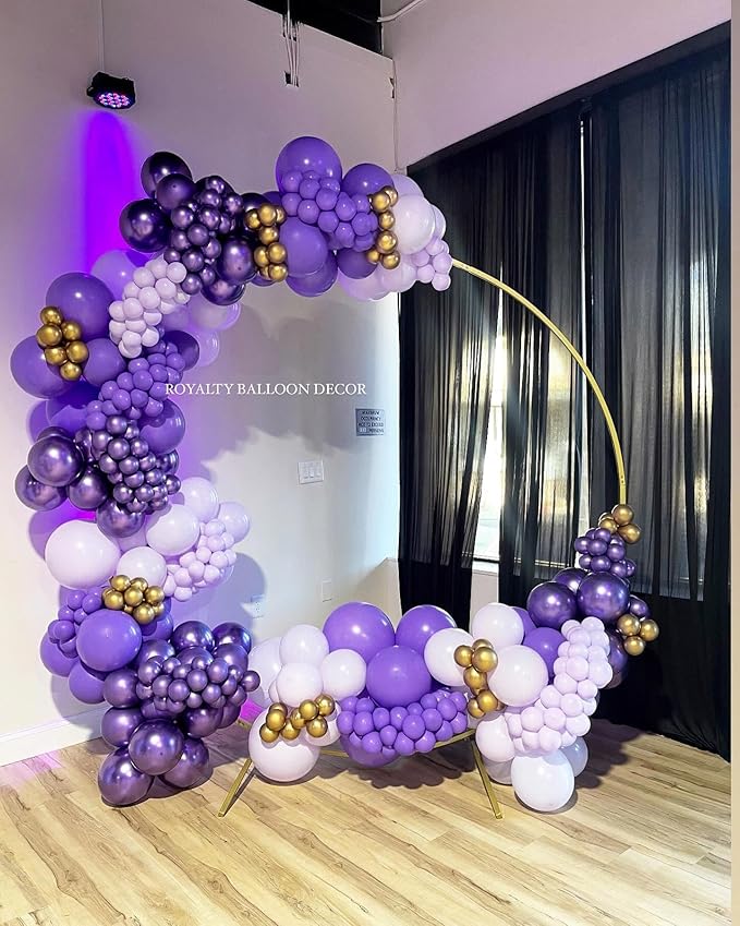 Purple and White Balloons, 70Pcs 12inch Lavender Lilac Confetti Metallic Balloons for Birthday Girls Baby Shower Bridal Wedding Princess Party Decorations