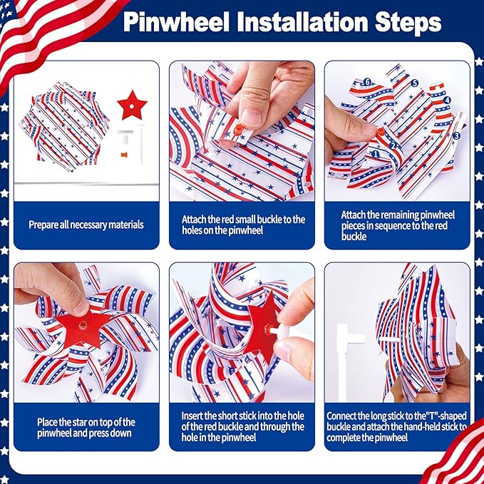 156 PCS 4th of July Accessories Patriotic Party Favors American Flags Glasses Slap Bracelets Pinwheels Tattoo Stickers Brooches Beards Necklaces for Independence Day Memorial Day