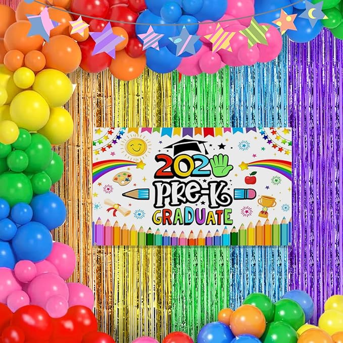2 Pack Rainbow foil Fringe Backdrop Curtains, 3.3x6.6FT Rainbow Party Decorations Tinsel Backdrop Fringe Curtain Party Streamer for Engagement Graduation Pride Back to School