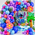 ALL-IN-1 Blue Alien Balloon Arch Kit with BONUS Palm Tree & Tropical Flowers for Cute Space Creature Theme Kids Birthday, Baby Showers & Outer Space Parties - Tropical Blue Monster Party Decorations