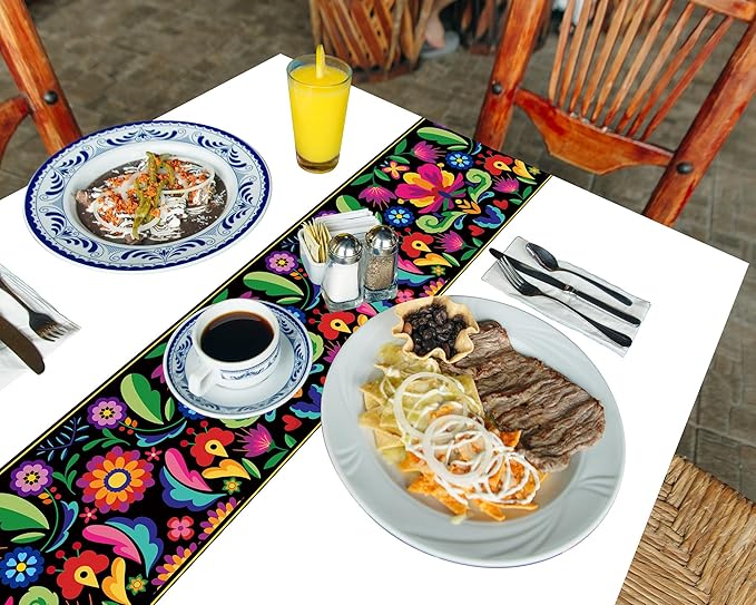 Oudain 12 Pcs Fiesta Tablecloth 108 x 54 Inch Plastic Tablecover Mexican Waterproof Tablecloth Disposable Table Cover for Taco Night Festive Mexican Fiesta Wedding Party Decoration (White)