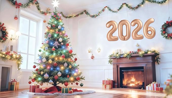 Light Brown Number Balloons Party Decorations for 2026, 40 Inch Happy New Years Decorations 2026, Light Brown Large 2026 Numbers for Graduation