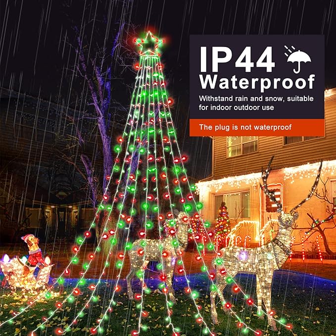 Christmas Decorations Outdoor Christmas String Lights,320 LED Fairy Lights 8 Modes Decorative String Lights for Tree Garden Patio Bedroom Wall Décor