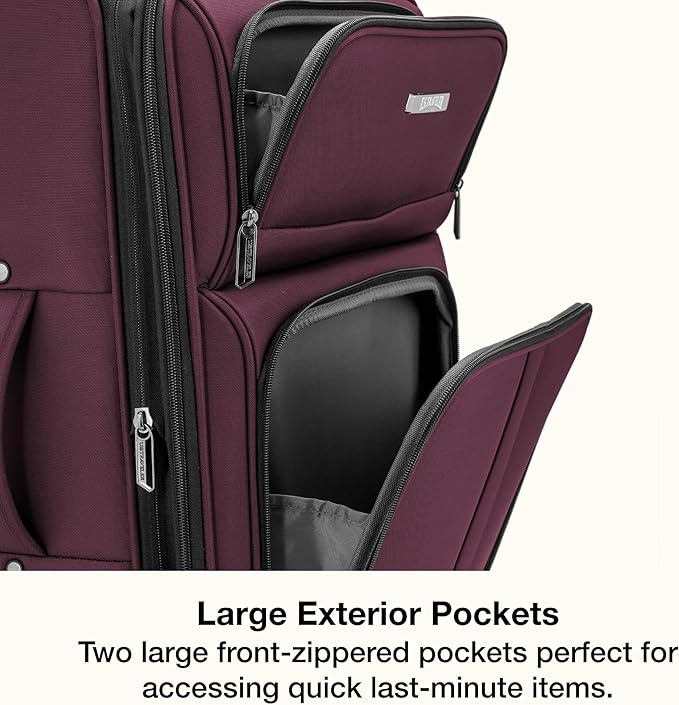 U.S. Traveler Anzio Softside Expandable Luggage with Spinner Wheels, Burgundy, 2-Piece Set (22/30)