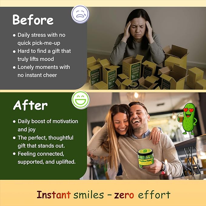 60 Positive Pickle Cards Jar - Easter Basket Stuffers for Teens - Affirmation Cards for Women, Teens, Emotional Pickle Gifts, Positive Pickle Jar, Funny Pickle Gifts for Women, Teen Girl Birthday Gifts, Positivity Jars - Easter Basket Stuffers for Adults