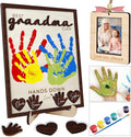 10" Hands Down Best Grandma Ever DIY Handprint Kids Frame with Paints, Car Picture Holder, Photo Ornament, Fridge Magnet, Art Craft Family Keepsake Birthday Gift Father's Day for Nana, Grammy HF620