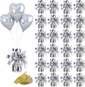 Aluminum Foil Balloon Weights for Parties (24 pcs) - 0.31lb (140g) Each - Premium Balloon Anchors for Birthday, Wedding, Dinner, Indoor & Outdoor Decorations(Silver 24pcs)