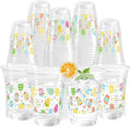 100 Pcs Easter Plastic Cups, 16 Oz Colorful Eggs Disposable Clear Party Cups for Spring Easter Party Decoration Supplies Cold Drinking Beverage Ice Cream Snacks