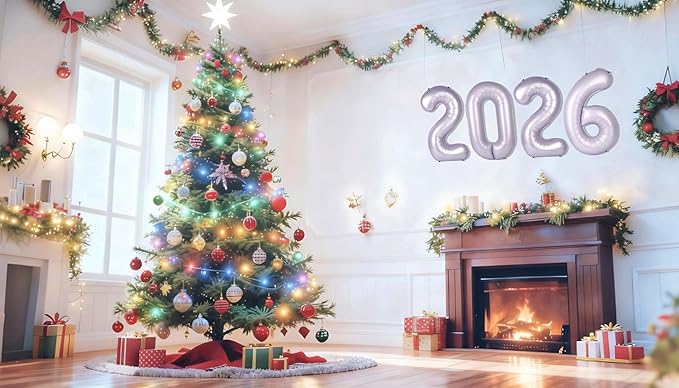 40 Inch Lilac 2026 Number Balloon, Large Foil Number Balloons 2026 Graduation Balloons, New Years Decorations 2026 Lilac