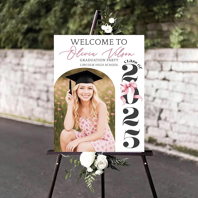 Graduation Welcome Sign With Photo, Class of 2025 Graduation Party Welcome Sign, Photo Graduation Welcome Poster, Modern Minimalist Graduation Welcome