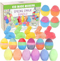 Kid Made Modern Ultimate Sidewalk Spring Chalk Bundle - 6 Neon, 6 Colored, 4 Lil Yolkers Eggs & 5 Bunny Chalks - Dustless, Washable, Non-Toxic, Easy Grip - for Kids Ages 3+ Outdoor Art & Drawing Fun