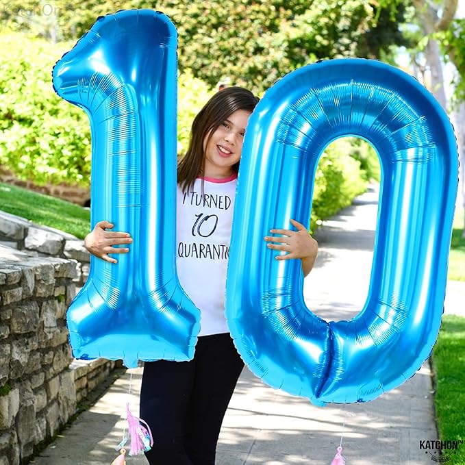 Giant Blue 0 Number Balloons - 40 Inch | 0 Digit Balloon for Ocean Theme | Blue 0 Balloon for Ocean Theme Birthday Party Supplies | Mylar Blue Number 0 Balloon | Blue Mermaid Birthday Decorations