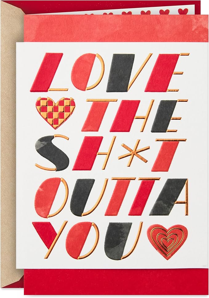 Hallmark Inappropriate Valentine's Day Card for Adult (Love the Bleep Outta You) for Friend, Boyfriend, Girlfriend, Spouse