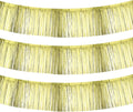 PATIKIL Foil Fringe Garland 10 Feet, 3 Pack Metallic Tinsel Streamers Fringe Banner Wall Hanging Curtain Backdrop for Wedding Birthday Christmas New Year Party Decoration, Light Gold