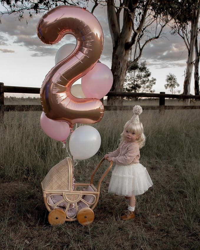 Rose Gold Number 1 Balloon for First Birthday 40 Inch, 1st One Number Balloons Birthday Decorations for Girl Boy Toddler Baby