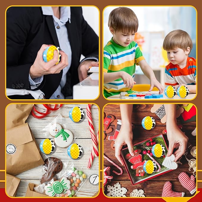 6 PCS Toy Inspire Game Party Stress Balls for Kids Party Favors, 2.48 Inch Anxiety Relief Fidget Sensory Toys, Toy Theme Squeeze Balls Bulk for Birthday Goodie Bags, Carnival Gifts & Classroom Prizes