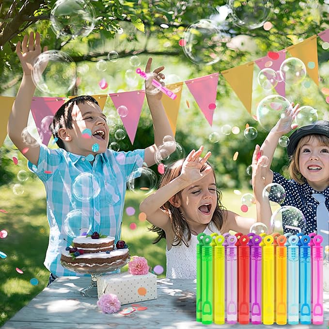 Bubbles Party Favors,20 Pack Mini Bubble Wand Bulk 10 Colors for Kids,As Goodie Bags Filler,Small Carnival Pinata Birthday Favors, Classroom School Reward,Summer Outdoor Toys,Small Toy Gift ﻿