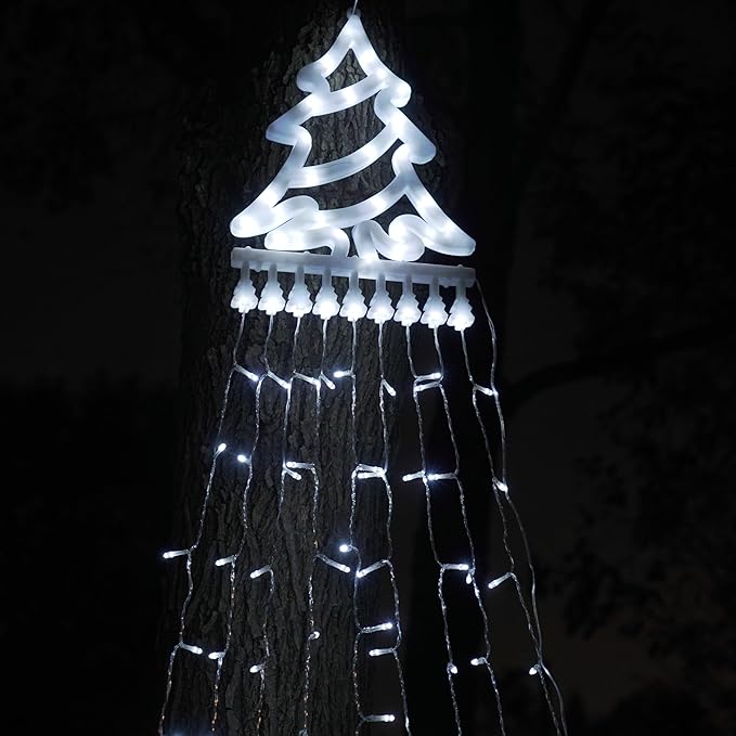 Outdoor Christmas Tree String Lights Christmas Tree Lights with 8 Modes,9 Strands,11.5ft, 350 LED,Waterproof for Yard Patio Xmas Wedding,Party,New Year (Cool White)