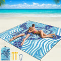 WIWIGO Beach Blanket Waterproof Sandproof Beach Mat 79" X 83"/10'x9'for 2-8 Adults Quick Drying Outdoor Picnic Mat Beach Accessories for Travel, Camping, Hiking
