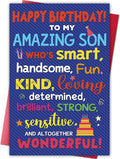 Birthday Card for Son, Funny Birthday Card Gift for Adult Sons from Mom Dad Parents, Heartwarming Greeting to A Wonderful Son