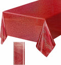 1 Pack Red Iridescent Plastic Tablecloth Disposable 54 × 108 Inch Glitter Holographic Foil Table Cloth Plastic Laser Rectangle Table Cover for Birthday Wedding Disco Party