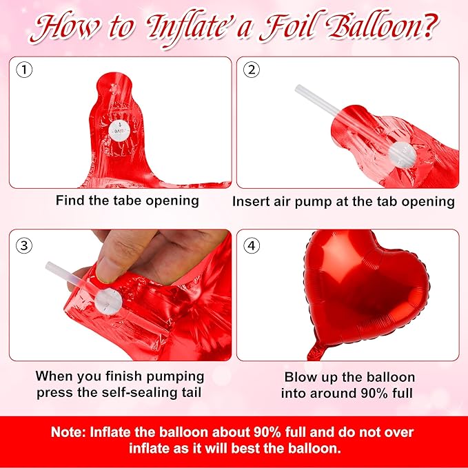 12 Pcs Rose Gold and Red Heart Foil Balloons for Valentines Day Decorations,18 Inch Romantic Love Valentine Heart Balloons for Valentines Day Wedding Marriage Birthday Bridal Shower Party Decorations