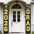 Graduation Decorations 2026 - Black and Gold Graduation Banner Class of 2026 Congrats Grad Party Supplies Decorations Door Banner 2026 for Graduation Decor