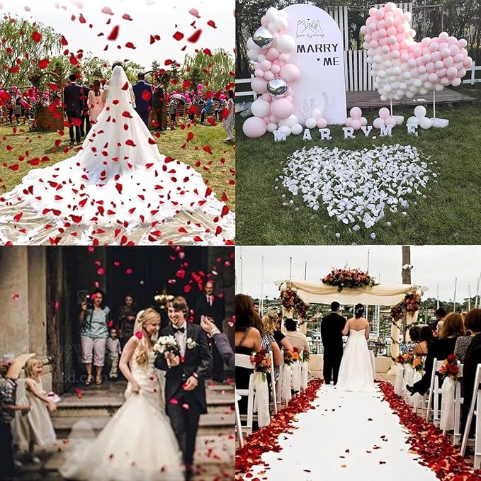 Separated 1000 PCS Artificial Black Rose Petals, Black Flower Petals,Flower Girl Petals for Wedding Decor,Romantic Night for her Set(Ready-to-use)