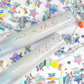 PrimePure Confetti Cannon Party Poppers - Holographic Silver Stars Confetti Popper - 2 Pack - Party Cannon Silver Glitter Star Pop Gun for Birthday, Wedding, Graduation, Celebration, Pranks