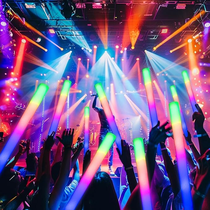216-Pack Foam Glow Sticks Bulk – Our Premium LED Foam Light Up Sticks Are Perfect as Wedding Glow Sticks for Reception, Parties, and Club Events! Ideal as Light-Up Party Favors, Reception Supplies.