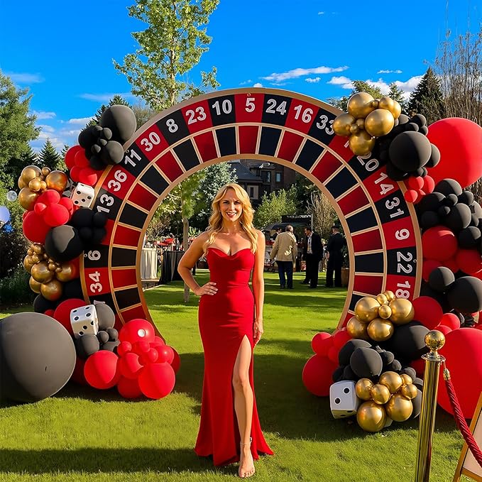 Moukeren Large Casino Night Party Decorations Casino Night Porch Entryway Banner Roulette Backdrop Decor Vegas Party Favor Hanging Door Banner Photo Background for Vegas Poker Dice Birthday Decor