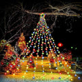 Christmas Decorations Star String Lights, 320 Multicolor LEDs Outdoor Waterproof Hanging Fairy Lights for Xmas New Year Holiday Party Yard Decor