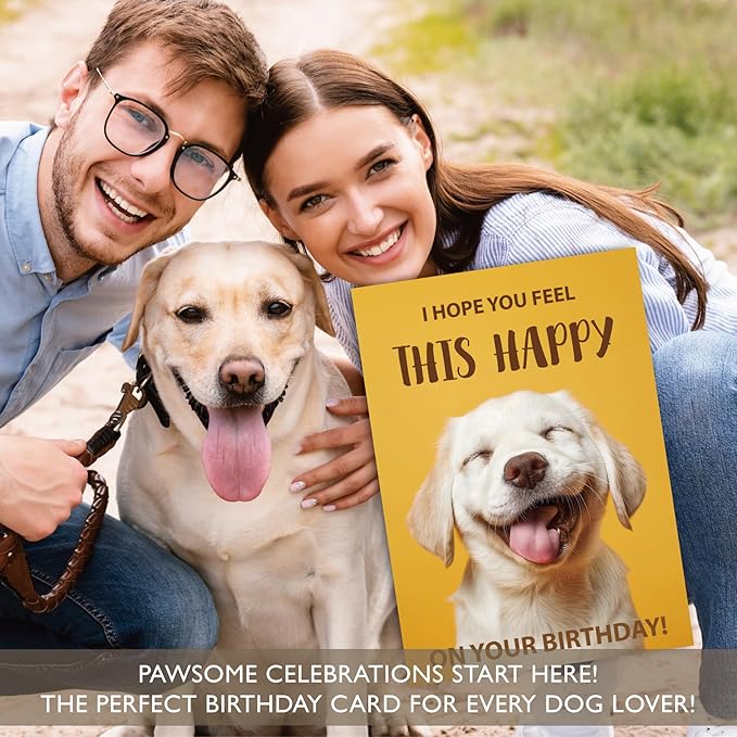 Gooji 5x7 Dogs Birthday Cards Bulk 10 Pack, Funny Humorous Cute Cards for Wife Husband Teenage Young Boy Girl Men Women Adult, Puppy Husky Bulldog Dachshund Golden Retriever