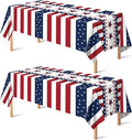 OHOME 4th of July Decorations - Red White and Blue Tablecloth for Memorial Day - Fourth of July Accessories for Home Outdoor | 250 America Anniversary USA Patriotic American Flag Party Favors,2 Pack