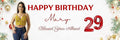 Custom Happy Birthday Vinyl Banner Sign, Personalized Party Backdrop, Gift, and Decoration - From NiceMemoryLLC. (Christmas theme Happy Birthday banner)