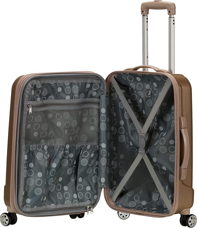 Rockland Melbourne Hardside Expandable Spinner Wheel Luggage, Carry-On 20", Bronze