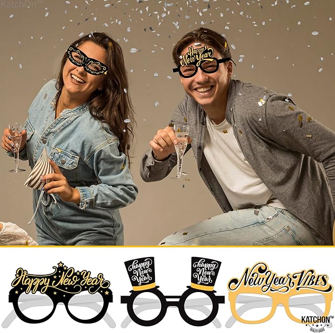 KatchOn, 2026 Glasses New Years Eve - Pack of 12 | New Years Eve Party Supplies 2026 | New Years Eve Glasses for NYE Party Favors 2026, Happy New Years Decorations 2026 | NYE Decorations 2026