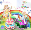 FaCraft Fairy Birthday Card - Musical Pop Up Birthday Card for Girls & Kids - 1st Birthday Card Girl with Blowable Candle & Cheering Sound - 8x6 Handmade Greeting Card with Envelope Blank Insert Seal