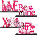 Valentine's Day Decorations Romantic Tabletop Centerpiece Signs Love Wooden Table Sign Valentines Decorations for Home Decor Gift Dining Room Table Wedding Anniversary Party