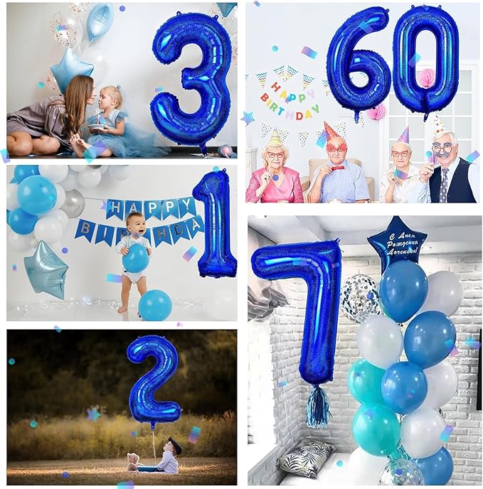 40 inch Navy Blue Number Balloon Dark Blue 6 Balloons Giant Foil Helium Balloons Blue Number 6 Balloon for 6th Birthday Party Decorations