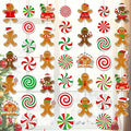 Gingerbread Man Hanging Garlands 8PCS Christmas Party Supplies Christmas Candy Cane Peppermint Hanging Paper Garlands Gingerbread House Banner for Boys Girls Xmas Santa Claus Holiday Decor