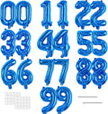 TONIFUL Number Balloons 16 Inch Blue 2 Set 0-9 Number Mylar Foil Balloons 20 Pcs Custom digitalal for 2026 New Year Eve Birthday Party Engagement Graduations Anniversary Baby Shower Decor