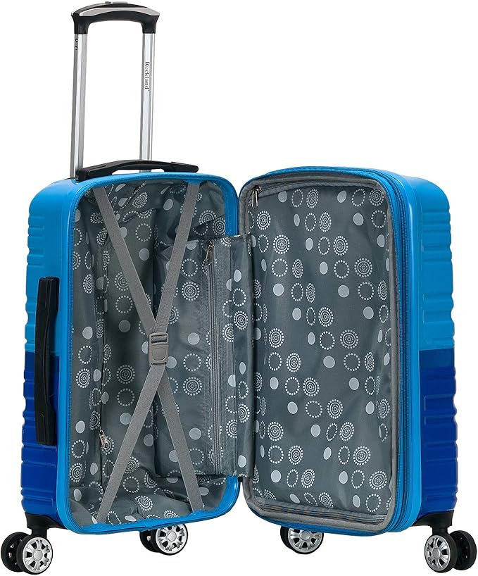 Rockland Melbourne Hardside Expandable Spinner Wheel Luggage, Carry-On 20", Two Tone Blue