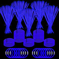 YOFOBU 500 PCS Blue Glow Stick Bracelets Necklaces 8" Glowsticks with Connectors Glow in the Dark Party Supplies Light Up Neon Party Favor for Christmas New Year Valentines Day July 4th Gender Reveal