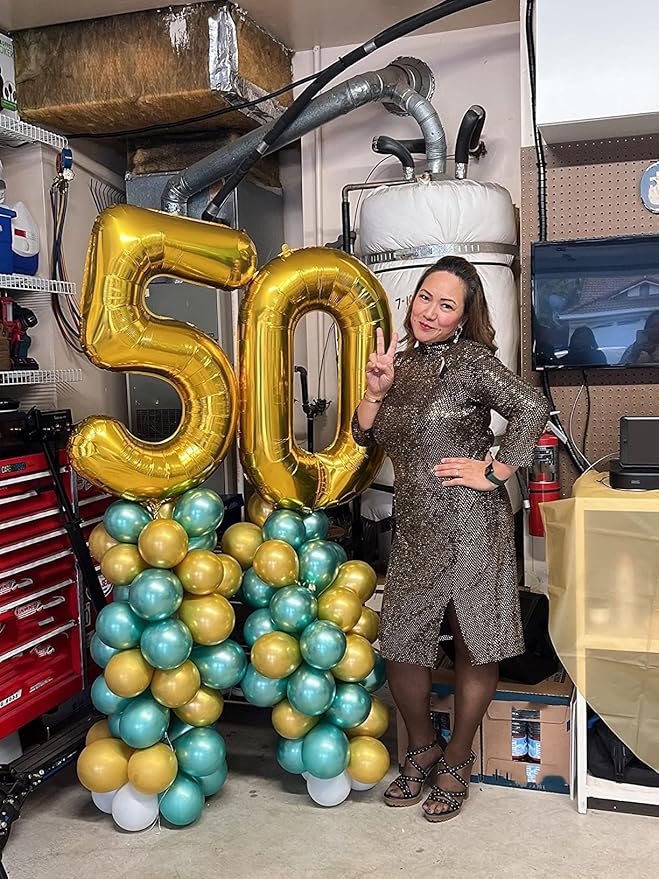 40 Inch Number Balloons, Gold Balloons for Birthday Party Decoration, Foil Number 0 Ballon for 0, 10, 20, 100, 2026 Celebration, Birthday, Baby Shower, Anniversary Decor