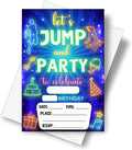 DETIHO 4" x 6" Jump Trampoline Birthday Party Invitation Cards With Envelopes - Let's Jump and Part - Bounce House Party Invitation - 20 Sets - E19