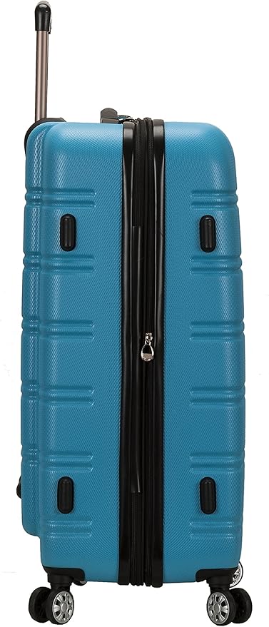 Rockland Melbourne Hardside Expandable Spinner Wheel Luggage, Checked Large 28", Turquoise
