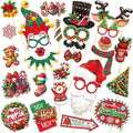 30pcs Christmas Photo Booth Props Funny Christmas Party Decorations Photobooth Favors Games Supplies for Kids Adults